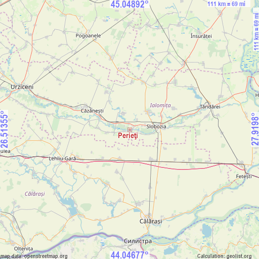 Perieţi on map