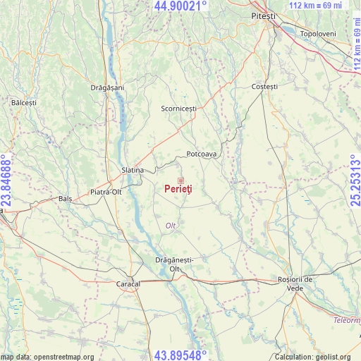 Perieţi on map