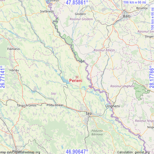 Perieni on map