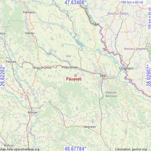 Păușești on map