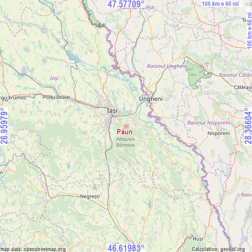 Păun on map