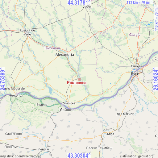 Păuleasca on map