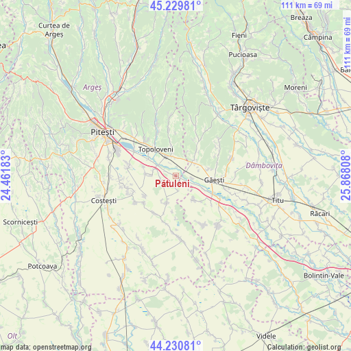 Pătuleni on map