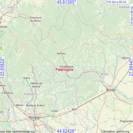 Pătârlagele on map