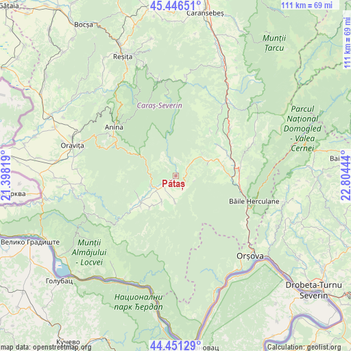 Pătaș on map