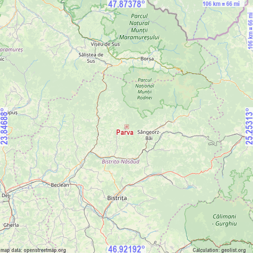 Parva on map