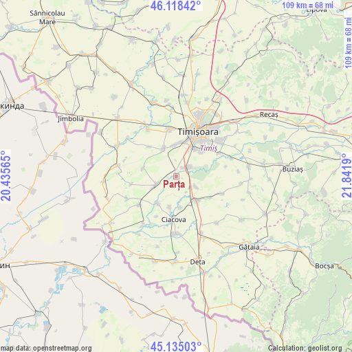 Parța on map