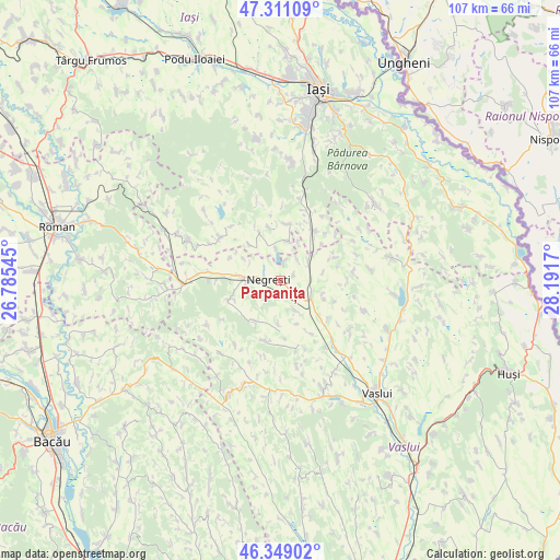 Parpanița on map