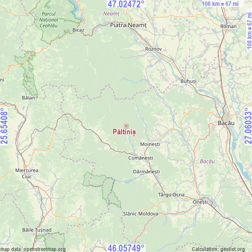 Păltiniș on map