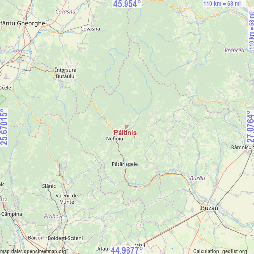 Păltiniș on map