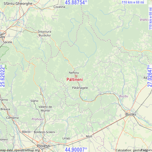 Păltineni on map