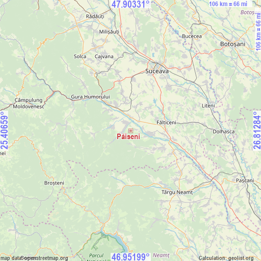 Păiseni on map