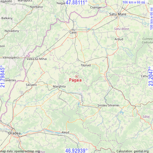 Păgaia on map