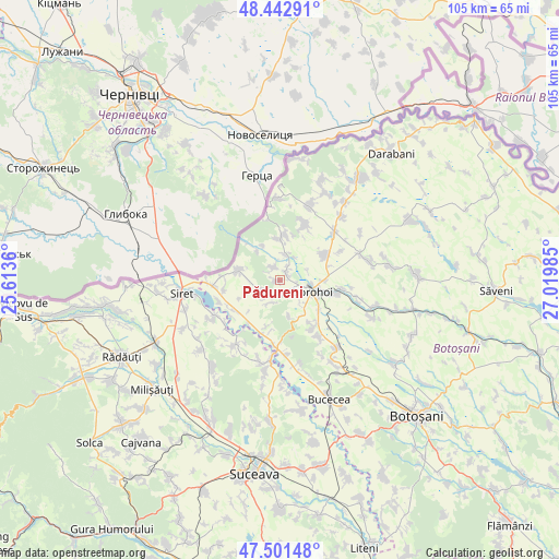 Pădureni on map