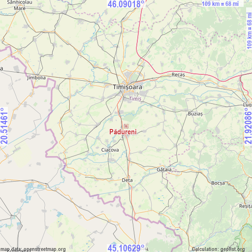 Pădureni on map