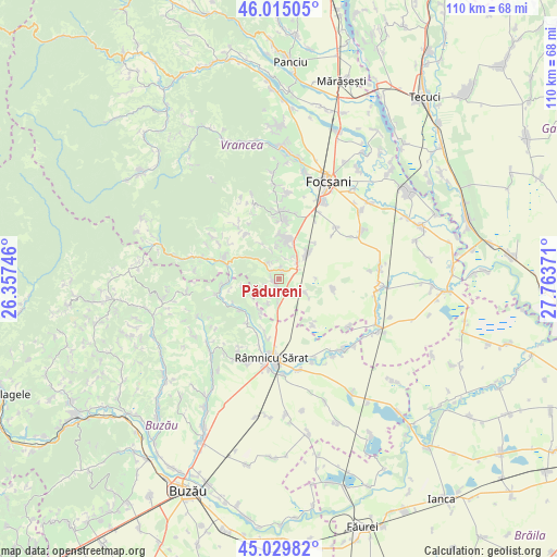 Pădureni on map