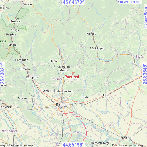 Păcureţi on map