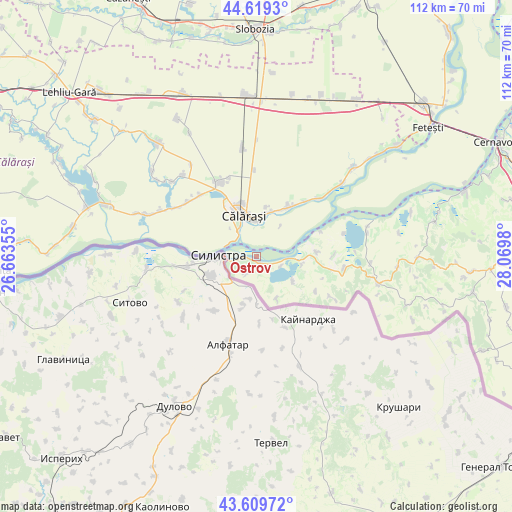 Ostrov on map