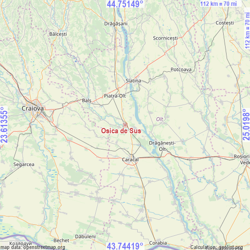 Osica de Sus on map