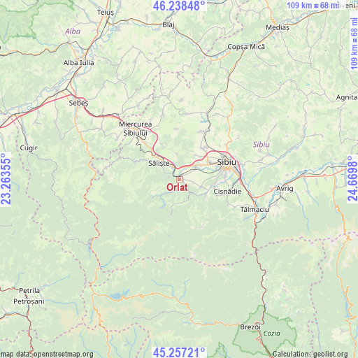 Orlat on map