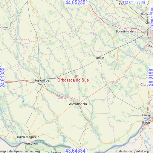 Orbeasca de Sus on map