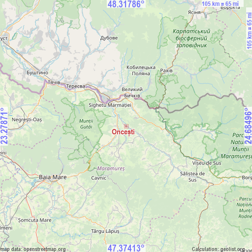 Oncești on map