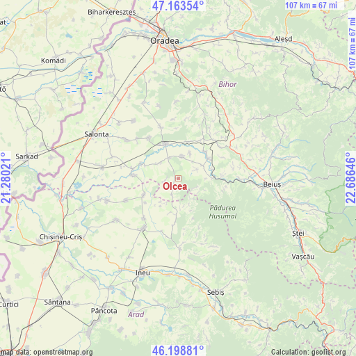 Olcea on map