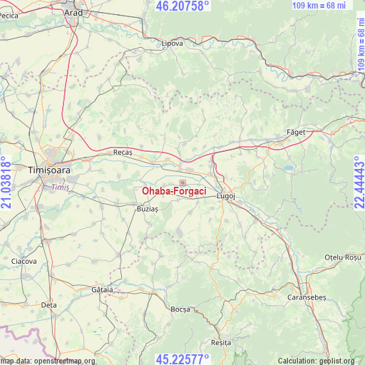 Ohaba-Forgaci on map