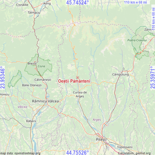 Oeștii Pământeni on map