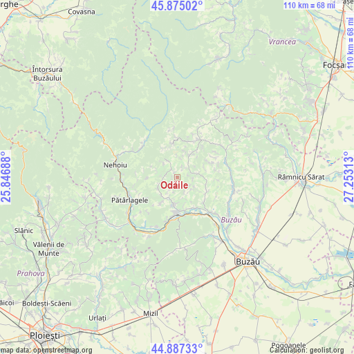 Odăile on map