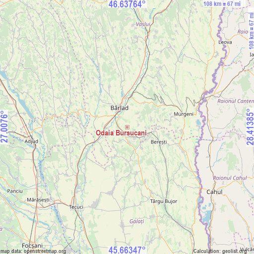 Odaia Bursucani on map