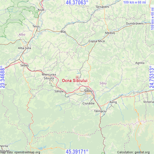 Ocna Sibiului on map