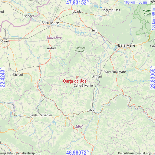 Oarţa de Jos on map