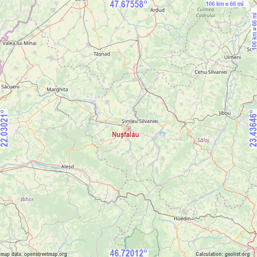 Nuşfalău on map