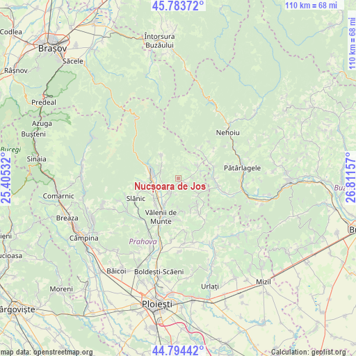 Nucșoara de Jos on map