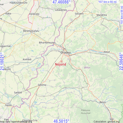 Nojorid on map