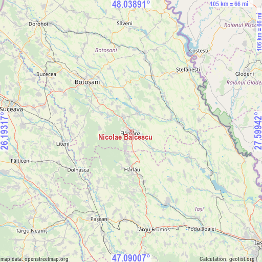 Nicolae Bălcescu on map