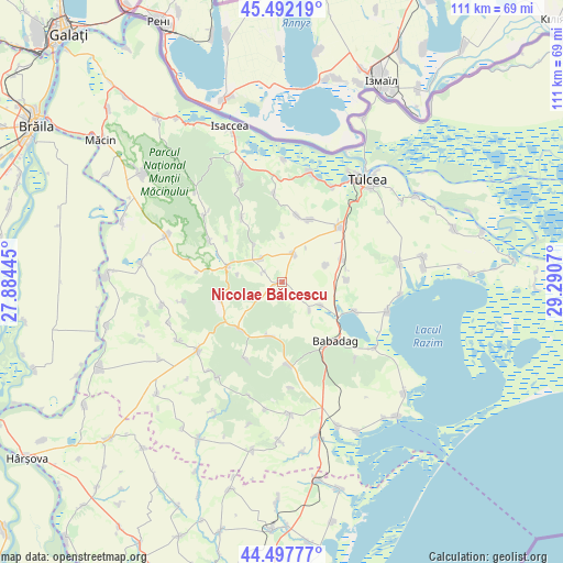 Nicolae Bălcescu on map