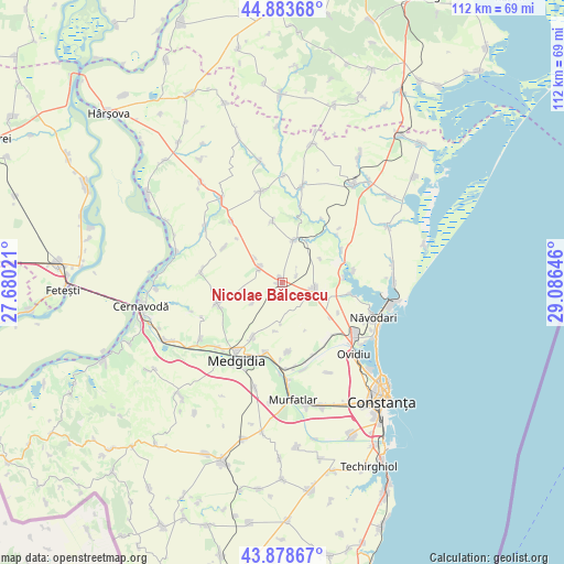 Nicolae Bălcescu on map