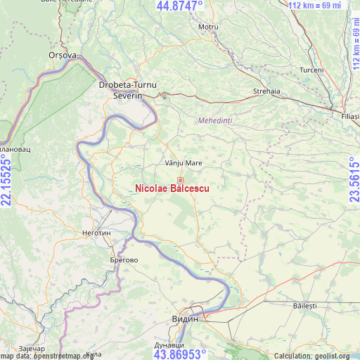 Nicolae Bălcescu on map