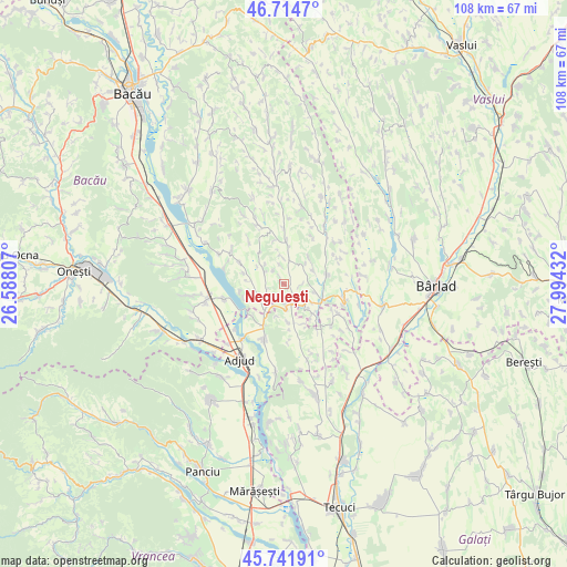 Negulești on map