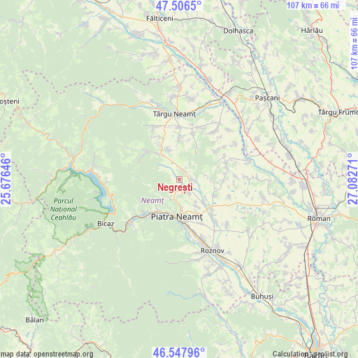 Negrești on map