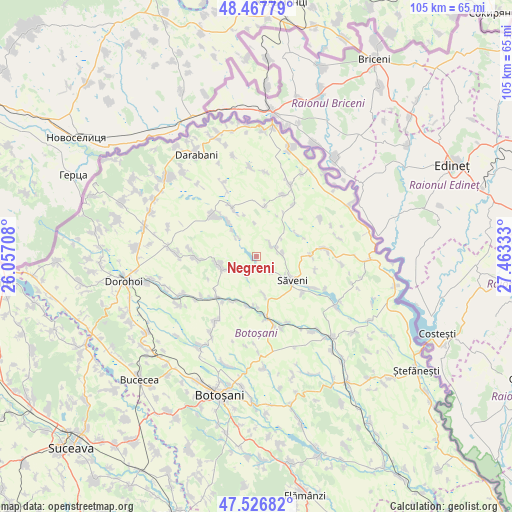 Negreni on map