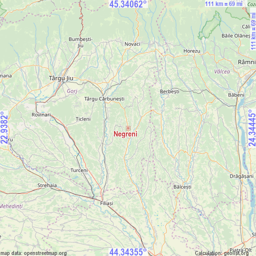 Negreni on map