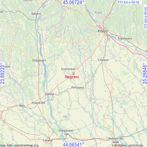 Negreni on map