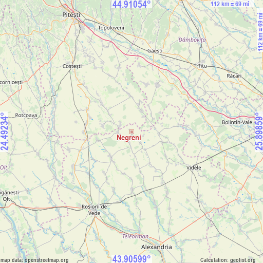 Negreni on map