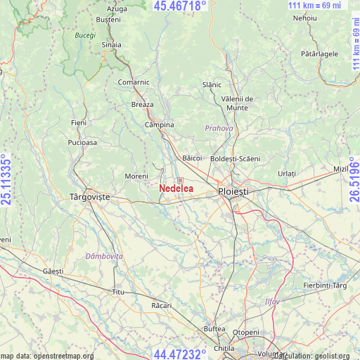 Nedelea on map