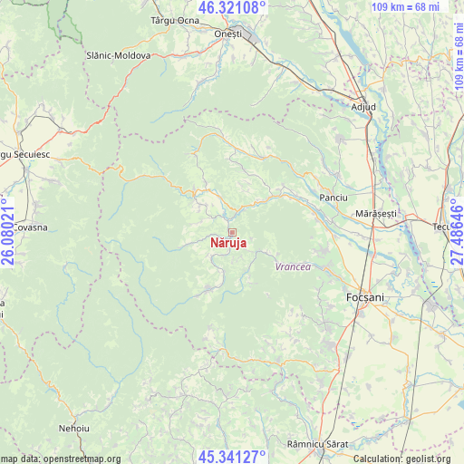 Năruja on map