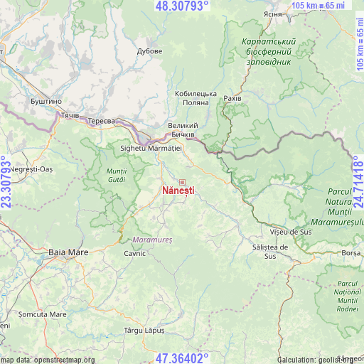 Nănești on map