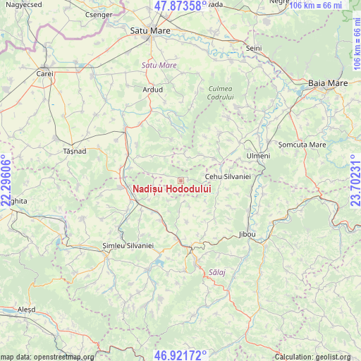 Nadișu Hododului on map